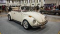 White Volkswagen Beetle cabriolet on display Kustomfest 2023 Royalty Free Stock Photo