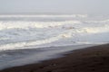 A fishing boat sank while trying to pass the waves on the beach