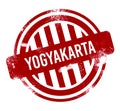 Yogyakarta - Red grunge button, stamp