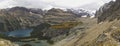 Yoho National Park Wide Panoramic Landscape Great Hiking and Mountain Climbing Trail Lake O`Hara Canadian Rockies Stormy Sky Royalty Free Stock Photo