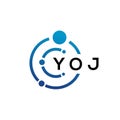 YOJ letter technology logo design on white background. YOJ creative initials letter IT logo concept. YOJ letter design Royalty Free Stock Photo