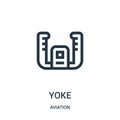 yoke icon vector from aviation collection. Thin line yoke outline icon vector illustration. Linear symbol for use on web and