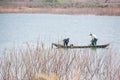 Yokefellow fishermen on the Daininh lake in DucTrong- LamDong- VietNam