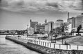 YOKOHAMA - AUG 19: View of modern buildings in Yokohama port, Japan on August 19, 2013. Yokohama is Japan\'s second largest city, Royalty Free Stock Photo