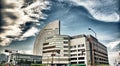 YOKOHAMA - AUG 19: View of modern buildings in Yokohama port, Japan on August 19, 2013. Yokohama is Japan\'s second largest city, Royalty Free Stock Photo