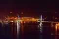 Yokohama Bay Bridge at night in Japan Royalty Free Stock Photo