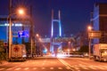 Yokohama Bay Bridge of night view (Tsurumi-ku,Yokohama City) Royalty Free Stock Photo