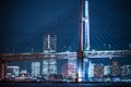 Yokohama Bay Bridge and Yokohama Minato Mirai of night view Royalty Free Stock Photo