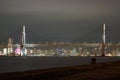 Yokohama Bay Bridge and Yokohama Minato Mirai of night view Royalty Free Stock Photo