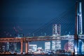 Yokohama Bay Bridge and Yokohama Minato Mirai of night view Royalty Free Stock Photo