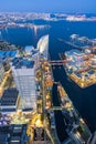 Yokohama city aerial view Royalty Free Stock Photo