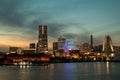 Yokohama City Port in the Sunset during winter season Royalty Free Stock Photo