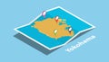 Yokohama japan explore maps with isometric style and pin location tag on top