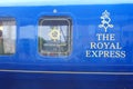 Yokohama, Japan, June 2018, Logo blue The Royal Express Train