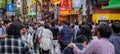 Tourist crowd In Yokohama Chinatown Street, Japan