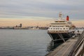 2013.01.06, Yokohama, Japan. A ship at Yokohama port. Sunset time in Yokohama port.