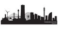 Yokohama Japan city skyline vector silhouette