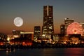 Yokohama, Japan skyline at dusk