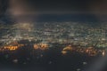 Yokohama night view as seen from an airplane Royalty Free Stock Photo