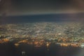 Yokohama night view as seen from an airplane Royalty Free Stock Photo