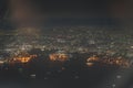 Yokohama night view as seen from an airplane Royalty Free Stock Photo