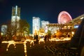 Yokohama night view and illuminations Royalty Free Stock Photo