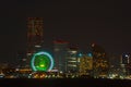 Yokohama night view seen from Daikokufuto Royalty Free Stock Photo