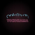 Yokohama skyline neon style.