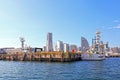 Yokahama Bay and the Yokohama Skyline in Yokohama, Kanagawa, Japan.