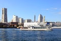 Yokahama Bay and the Yokohama Skyline in Yokohama, Kanagawa, Japan.