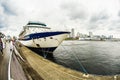 Yokohama townscape and luxury liner Celebrity Millennium