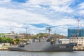 Oceanographic research ship JS Wakasa AGS-5104 of the Japanese Maritime Self-Defense Force in the Yokosuka Naval Port.