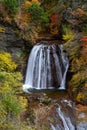 Yokoya Gorge waterfall in autumn Royalty Free Stock Photo