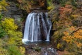 Yokoya Gorge waterfall in autumn Royalty Free Stock Photo