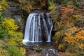 Yokoya Gorge waterfall in autumn