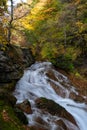 Yokoya Gorge waterfall in autumn