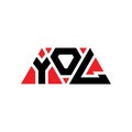 YOL triangle letter logo design with triangle shape. YOL triangle logo design monogram. YOL triangle vector logo template with red Royalty Free Stock Photo