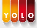 YOLO - You Only Live Once acronym, concept background