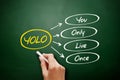 YOLO - You Only Live Once acronym concept Royalty Free Stock Photo