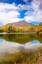 Yonah Mountain, Georgia, USA autumn landscape and lake
