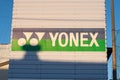 Yonex sporting brand logo on the wall of a golf center