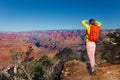 Yong hiker look at Grand canyon Royalty Free Stock Photo