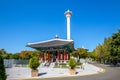 Yongdusan park with bell pavilion and busan tower