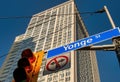 Yonge Street sign with buildings in background Royalty Free Stock Photo