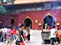 The Yonghe Temple in Beijing city, China. Tibetan Buddhism, history and worship