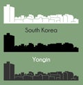 Yongin, South Korea city silhouette