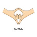 Yoni Mudra / Gesture of the Source. Vector