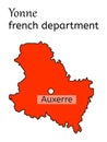 Yonne french department map