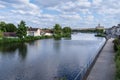 yonne riverfront and walkway in auxerre