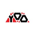YOO triangle letter logo design with triangle shape. YOO triangle logo design monogram. YOO triangle vector logo template with red Royalty Free Stock Photo